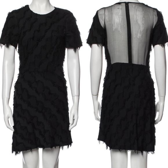 Sandro Paris Black Sheer Back Cocktail Shift Dress. - Picture 1 of 14